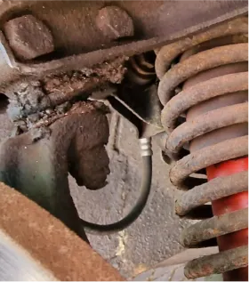 Deteriorating, dirty car parts